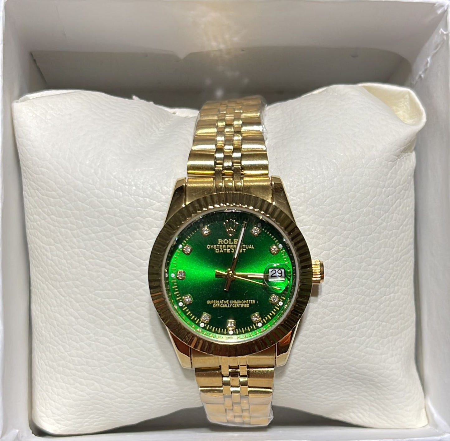 Rolex Oyster Perpetual Datejust Gold/Green Women