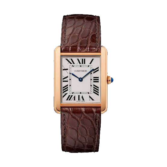 Brown Leather Cartier Tank Men