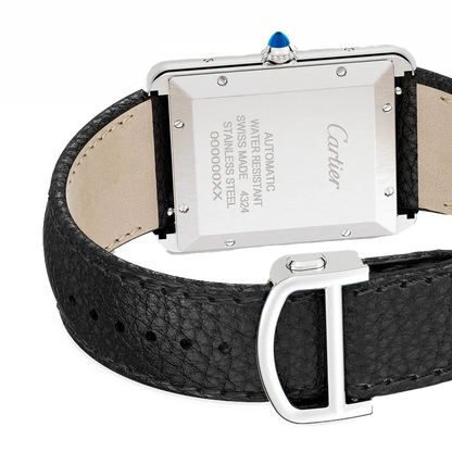 Black leather Cartier Tank Men