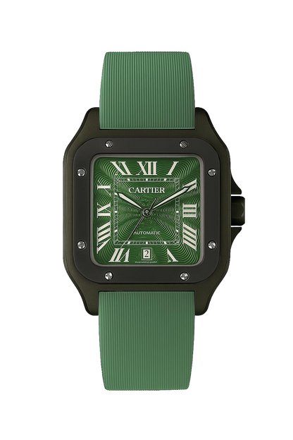 CARTIER Santos Green Rubber Band Men