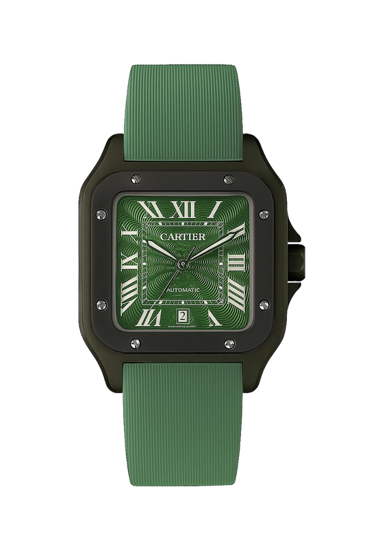 CARTIER Santos Green Rubber Band Men