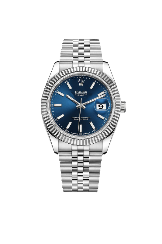 Rolex Blue Oyster datejust Glass Back Men