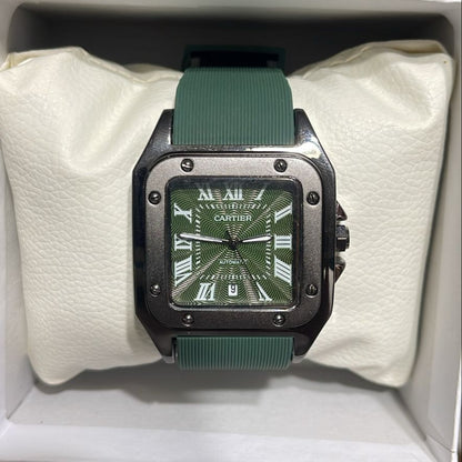 CARTIER Santos Green Rubber Band Men