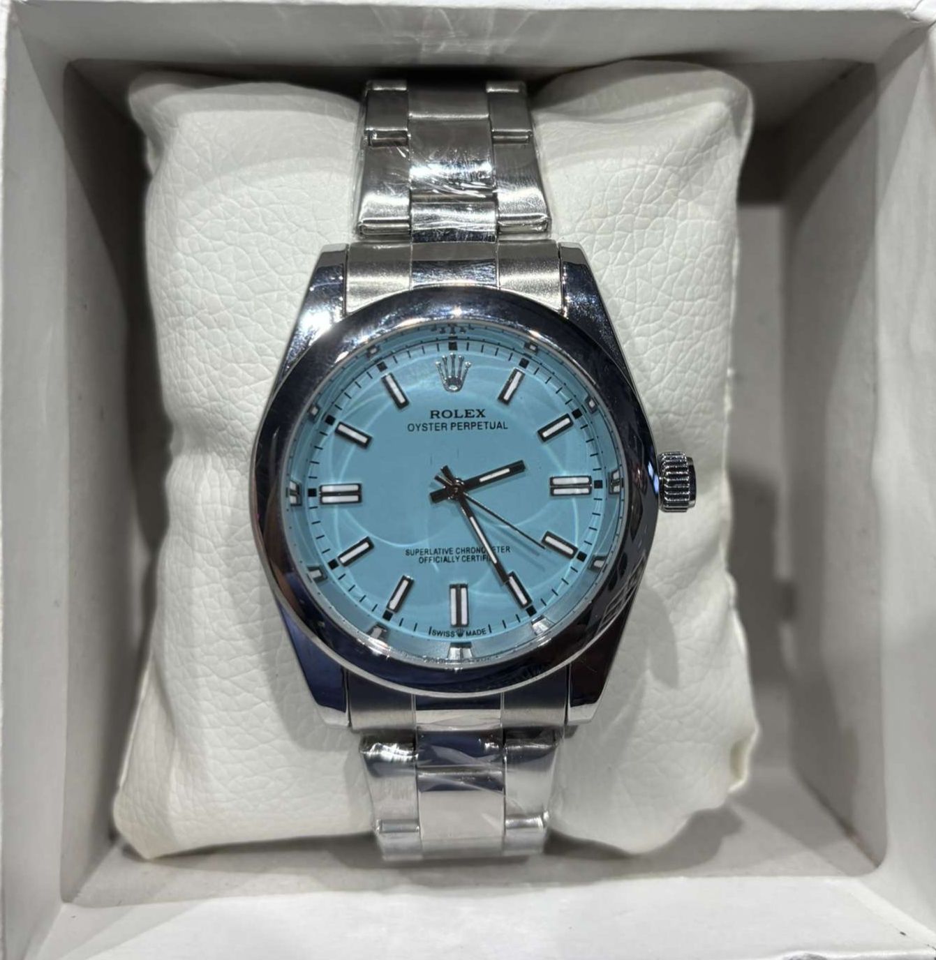 Rolex Perpetual Oyster Light Blue Dial Men