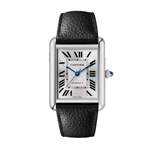 Black leather Cartier Tank Men