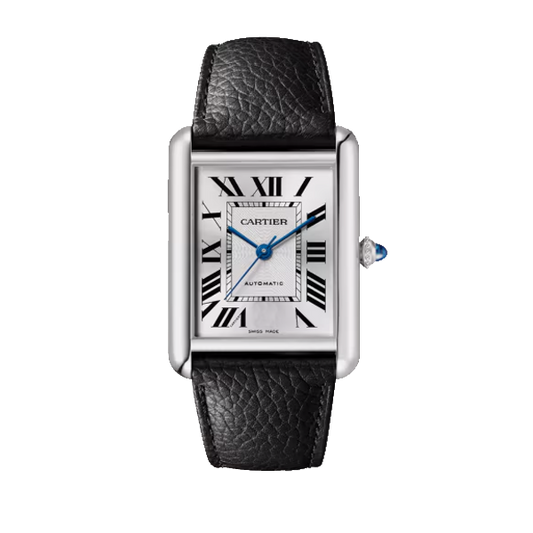 Black leather Cartier Tank Men