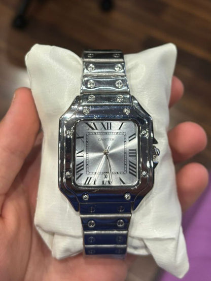 Cartier Santos Silver Dial Men