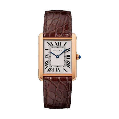 Brown Leather Cartier Tank Men