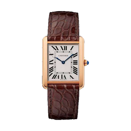Brown Leather Cartier Tank Men