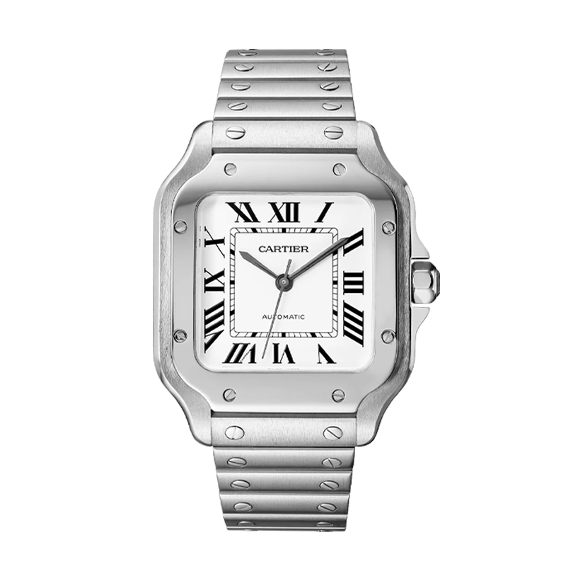 Cartier Santos Silver/White Dial Men