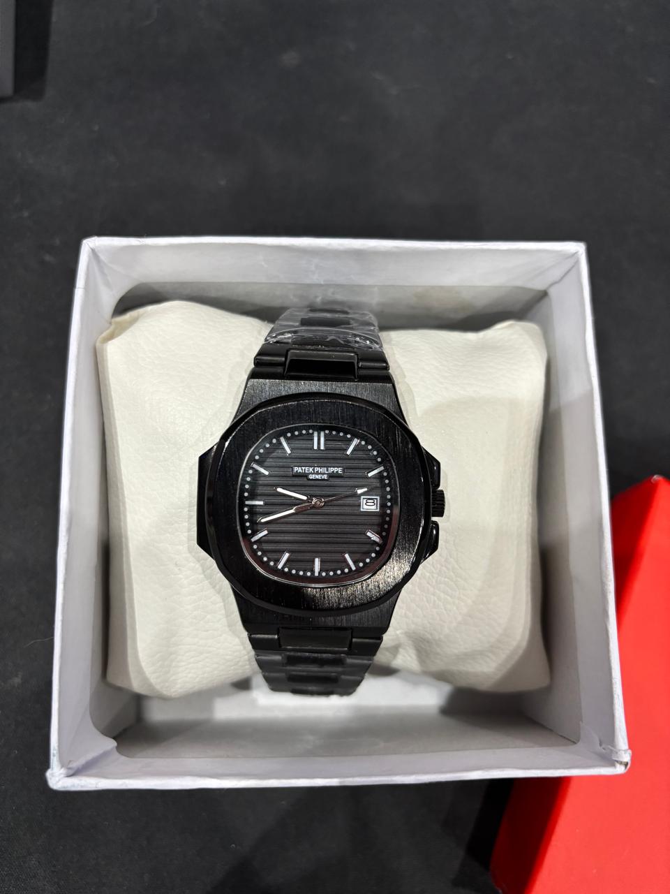 Patek Philippe Geneve Nautilus All Black Dial Men