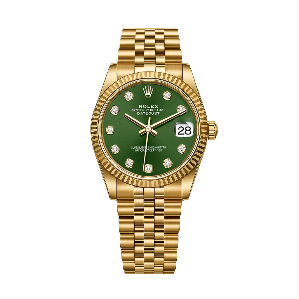 Rolex Oyster Perpetual Datejust Gold/Green Women