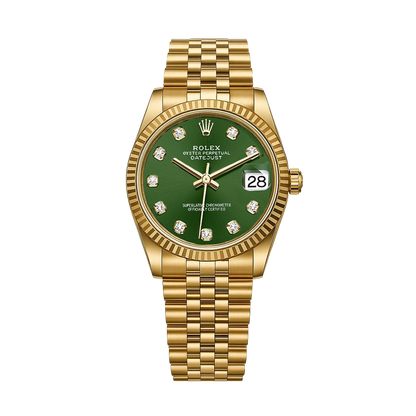 Rolex Oyster Perpetual Datejust Gold/Green Women