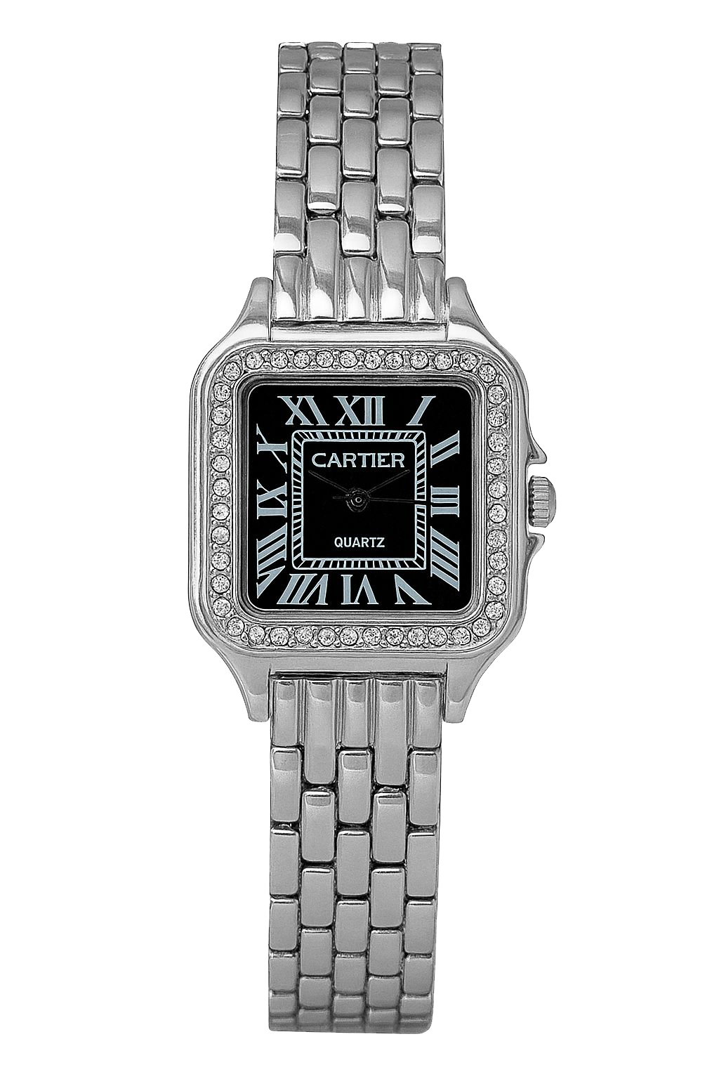Cartier Santos Women Silver/Black Dial