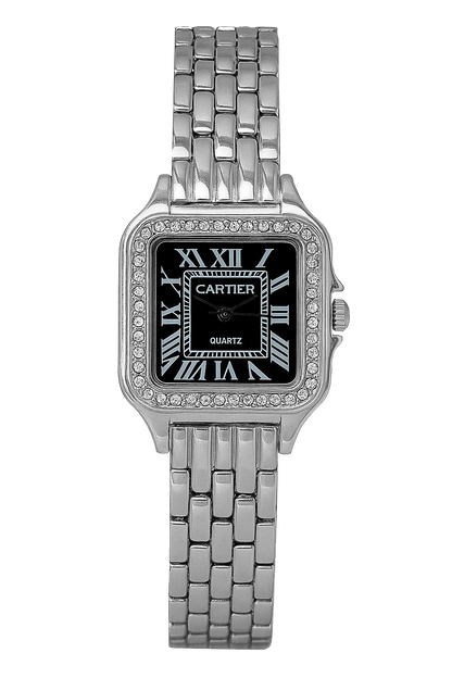 Cartier Santos Women Silver/Black Dial